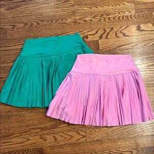 OFFLINE by Aerie Pleated Green and Pink Skirts (2)